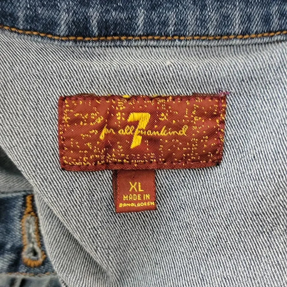 7 For All Mankind girls denim jacket with‎ floral patch XL